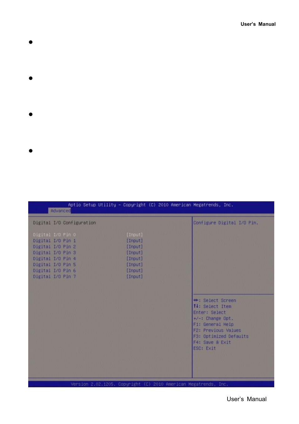 Digital i/o configuration | Avalue EMX-QM67 User Manual | Page 75 / 102