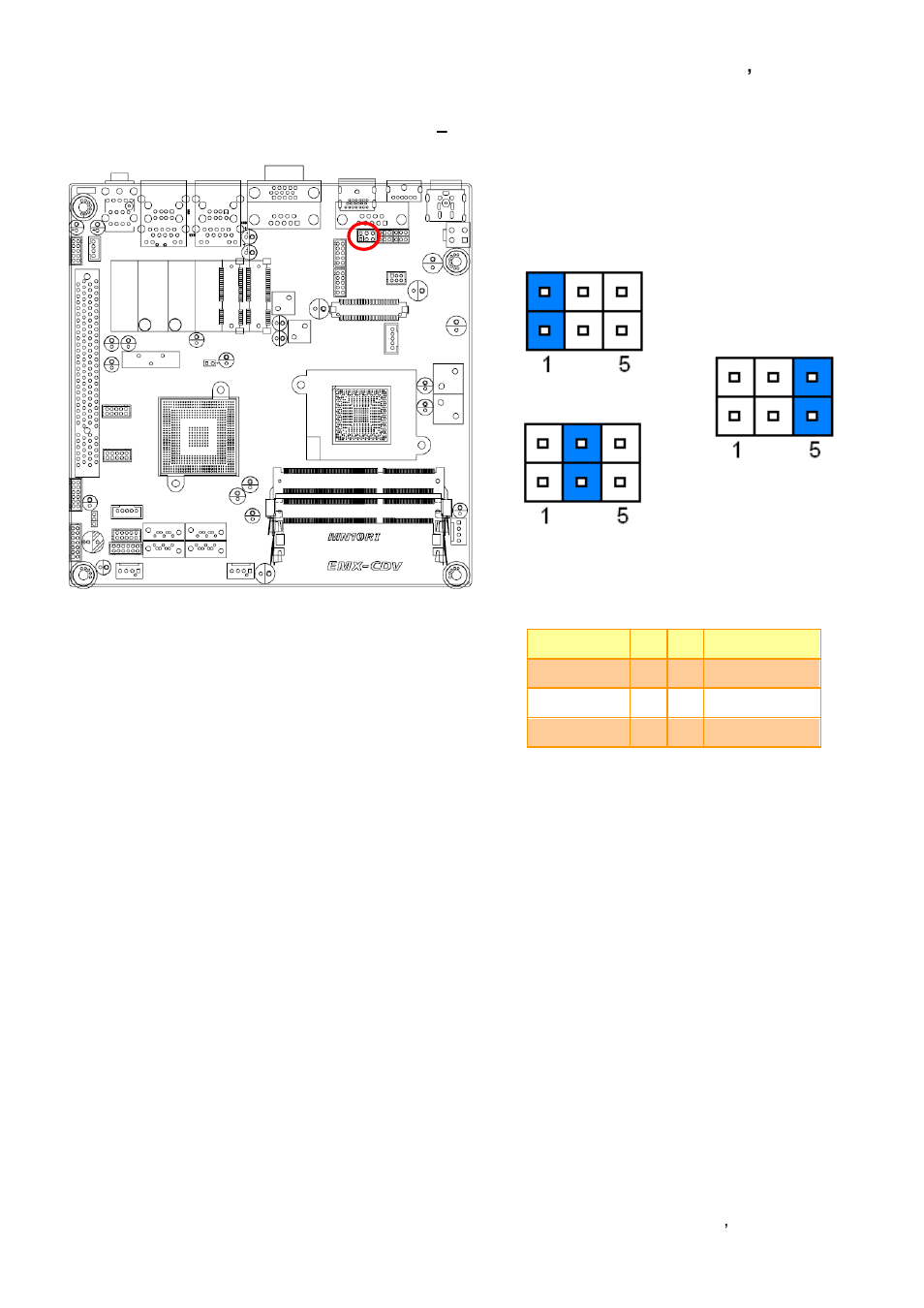 Serial port 3 ri pin signal select, Ring/+5v/+12v (jcom3) | Avalue EMX-CDV User Manual | Page 25 / 62