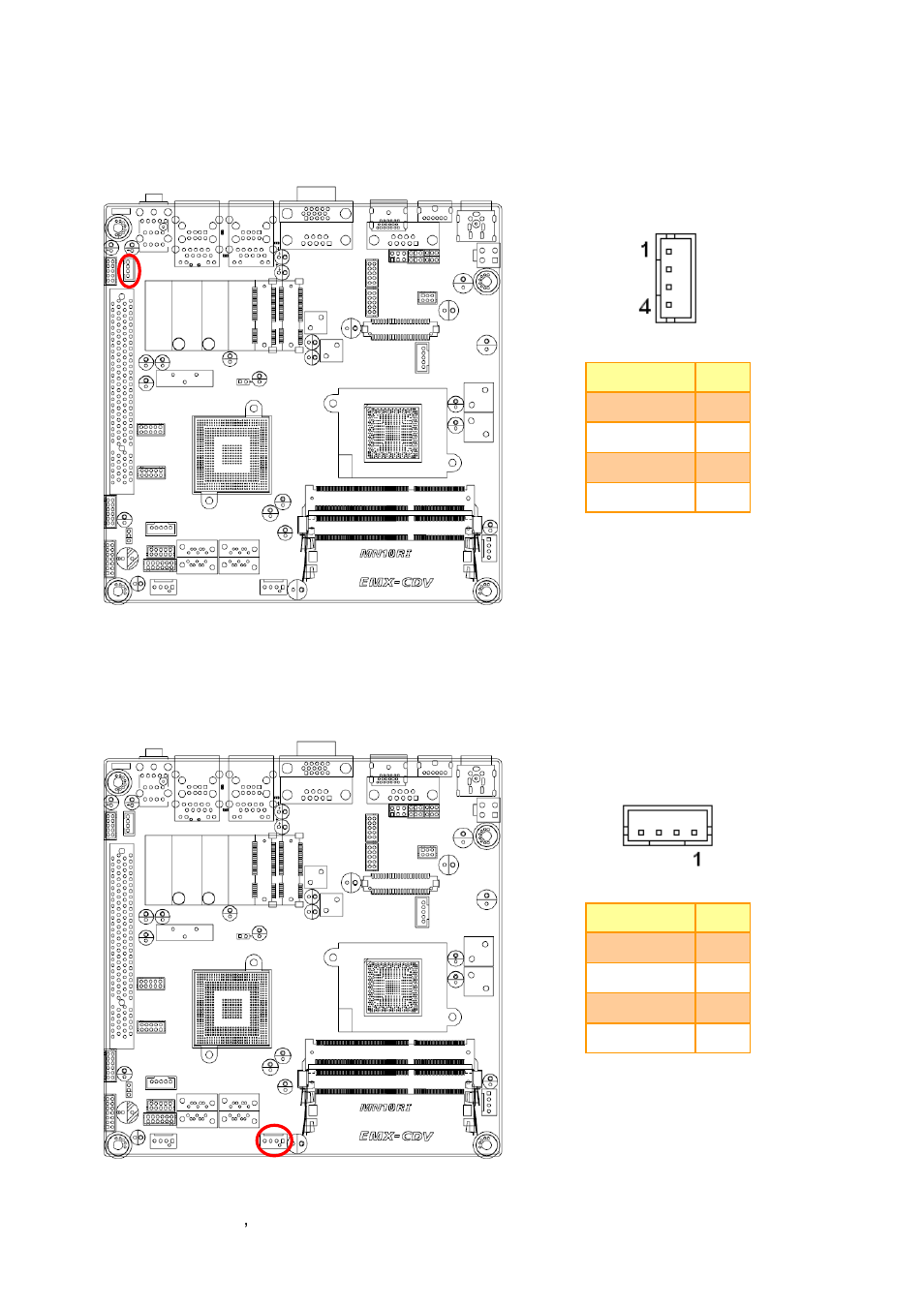 Audio amplifier connector (spk_out), Sata power (satapw_1) | Avalue EMX-CDV User Manual | Page 32 / 62