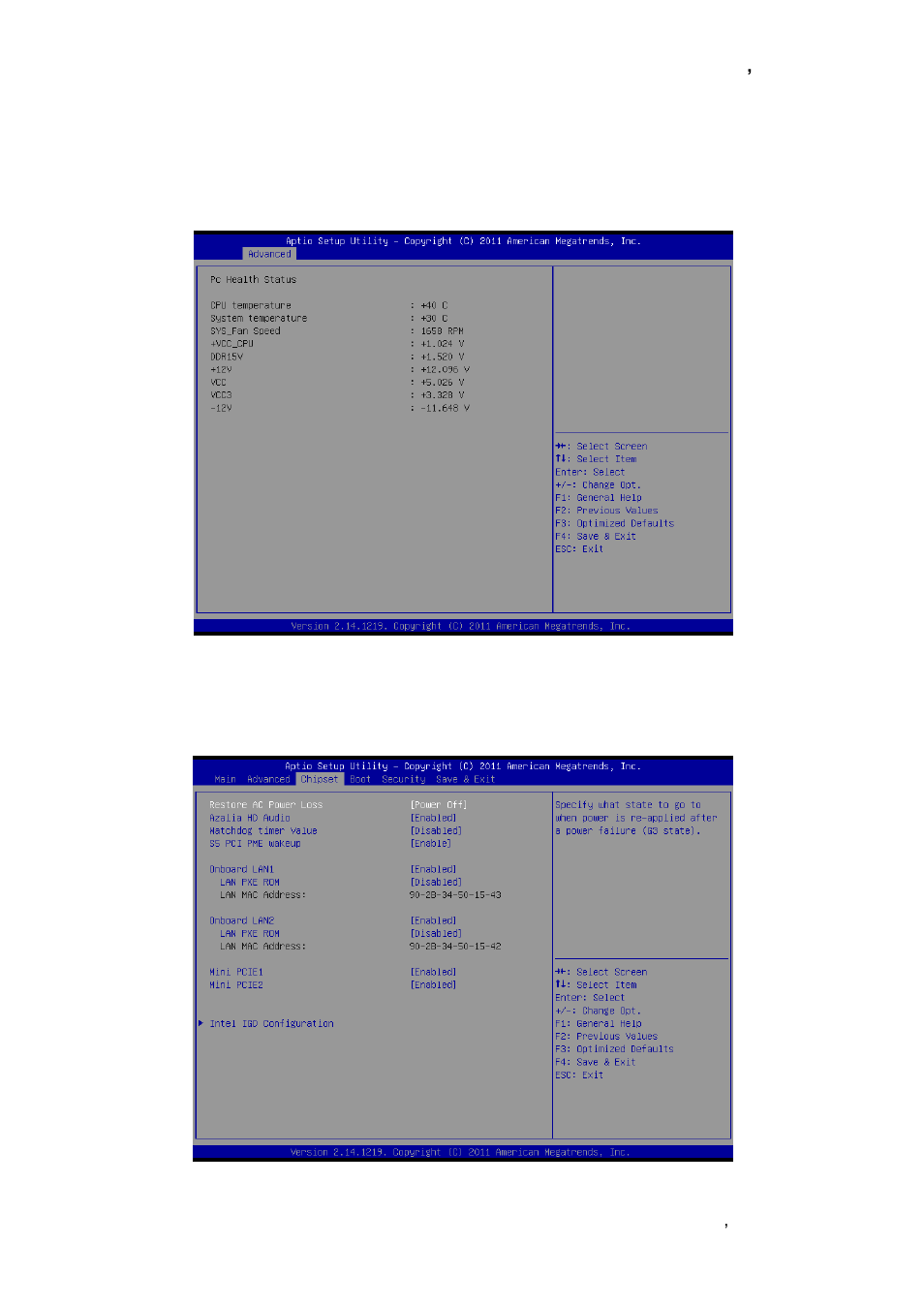 It8783f h/w monitor, Advanced chipset features | Avalue EMX-CDV User Manual | Page 53 / 62