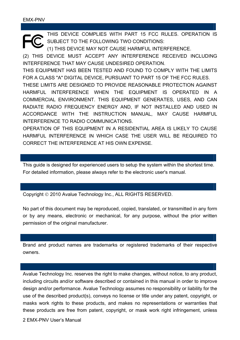 Avalue EMX-PNV User Manual | Page 2 / 71