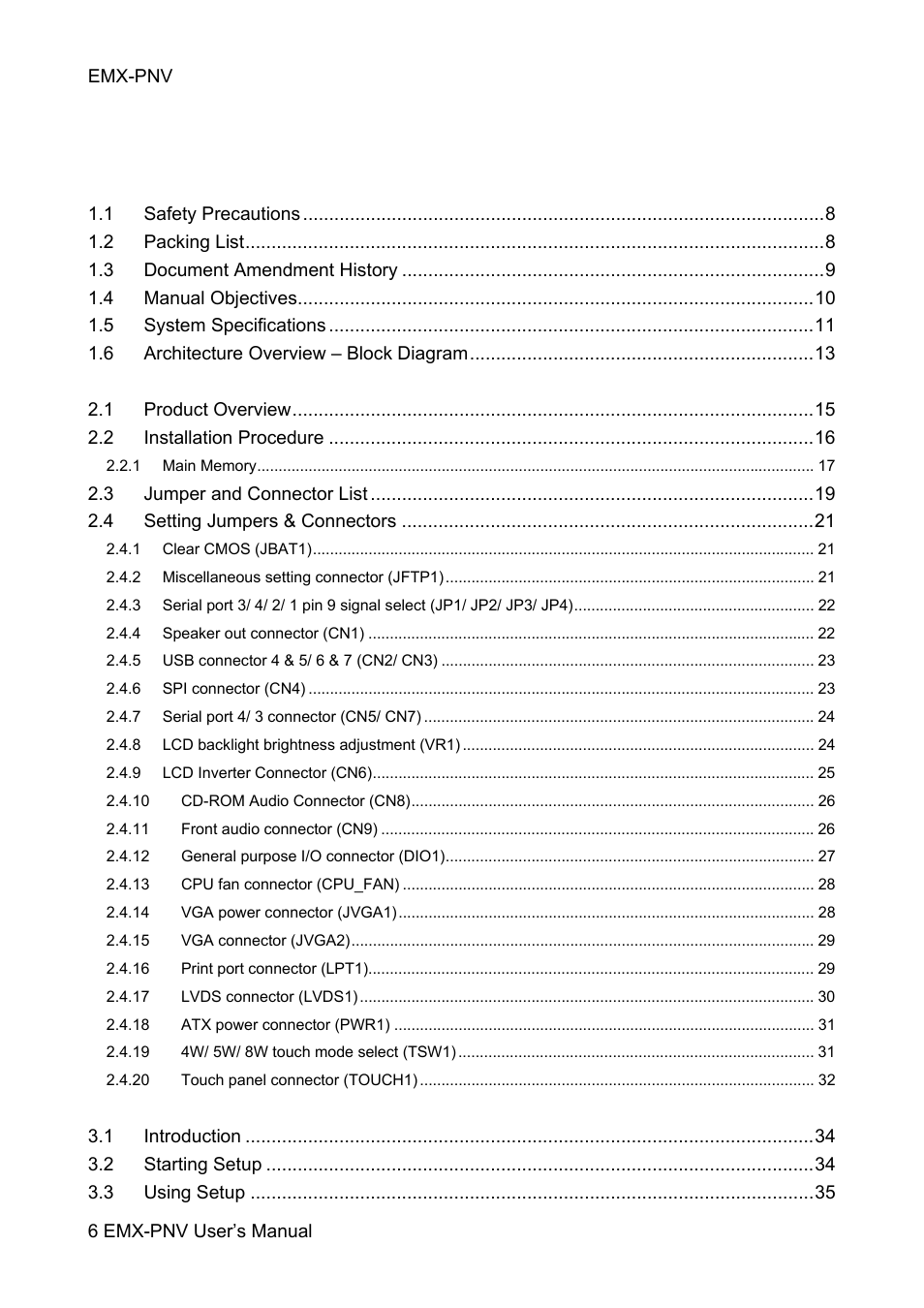 Avalue EMX-PNV User Manual | Page 6 / 71