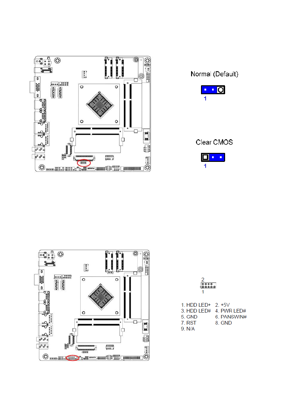 Clear cmos jumper (clcmos1), Front panel connector (f_panel1) | Avalue MX1900J User Manual | Page 10 / 20