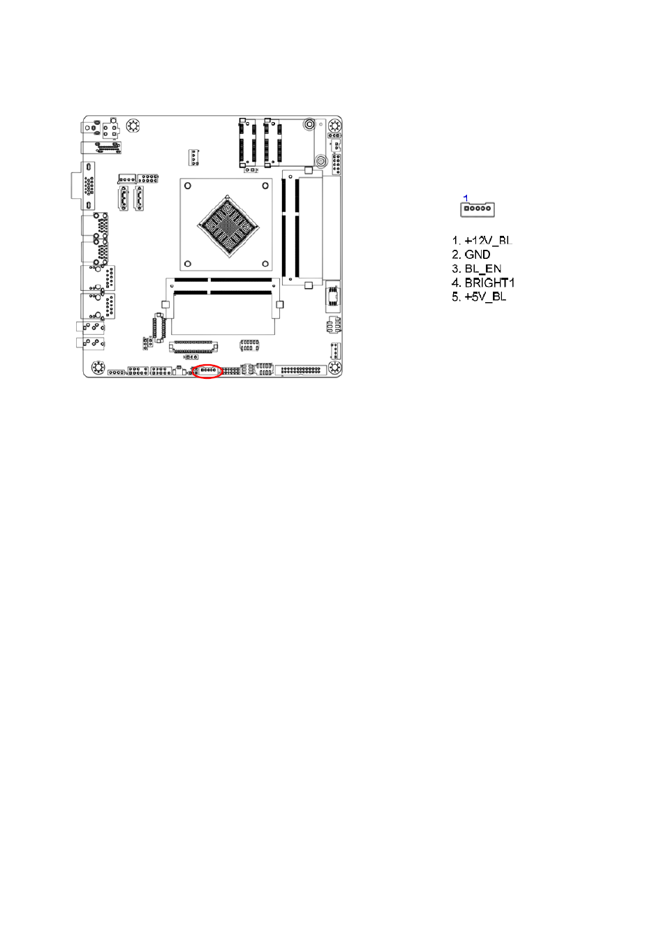 Lvds panel backlight connector (jbkl1) | Avalue MX1900J User Manual | Page 17 / 20