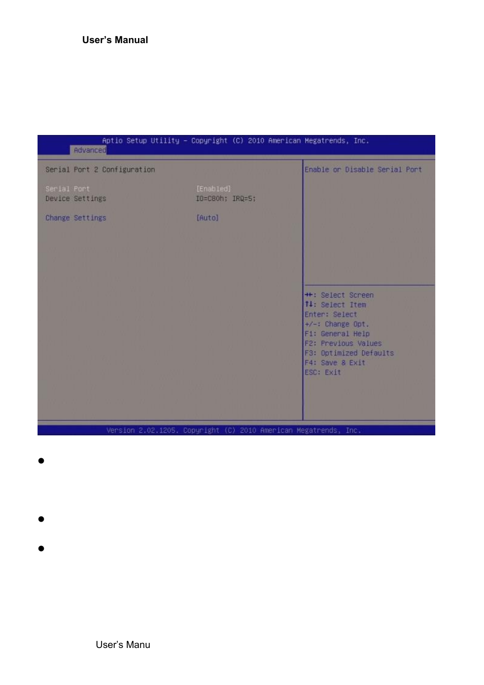 Serial port 2 configuration | Avalue ERX-Q67 User Manual | Page 70 / 93