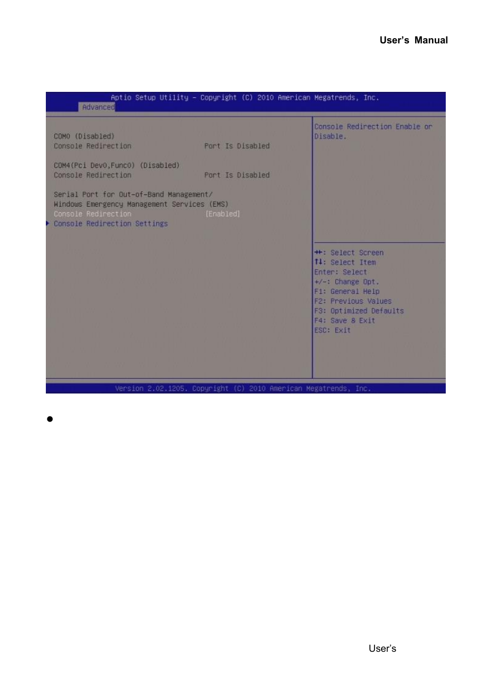 Serial port console redirection | Avalue ERX-Q67 User Manual | Page 79 / 93