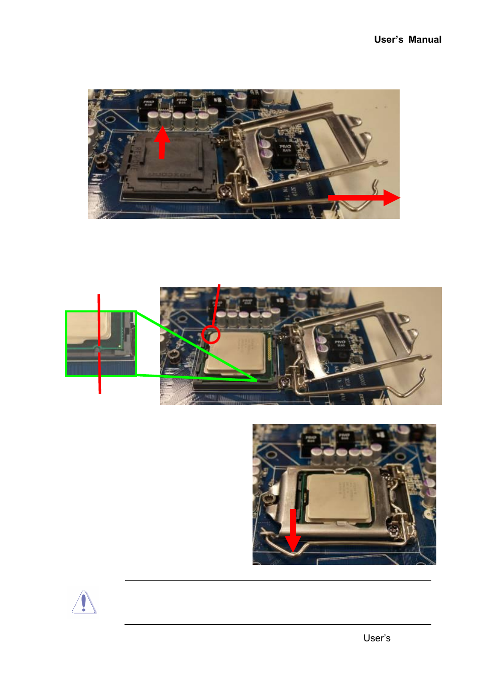 Alignment key cpu notch gold triangle b a a | Avalue ERX-Q77 User Manual | Page 25 / 92