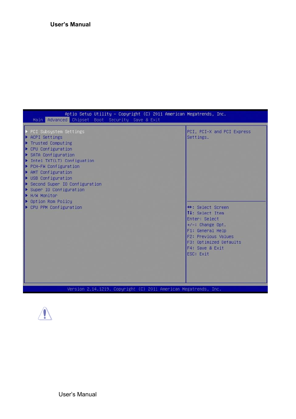 Advanced bios setup | Avalue ERX-Q77 User Manual | Page 58 / 92