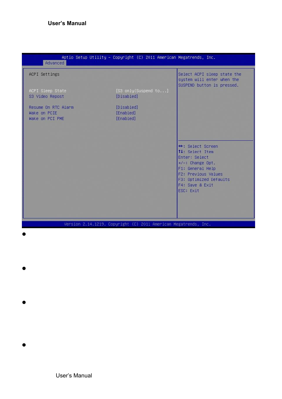 Acpi settings | Avalue ERX-Q77 User Manual | Page 60 / 92