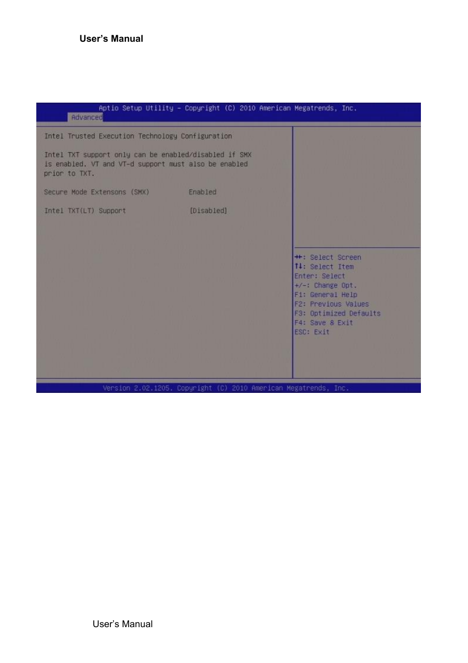 Intel txt(lt) configuration | Avalue ERX-Q77 User Manual | Page 64 / 92
