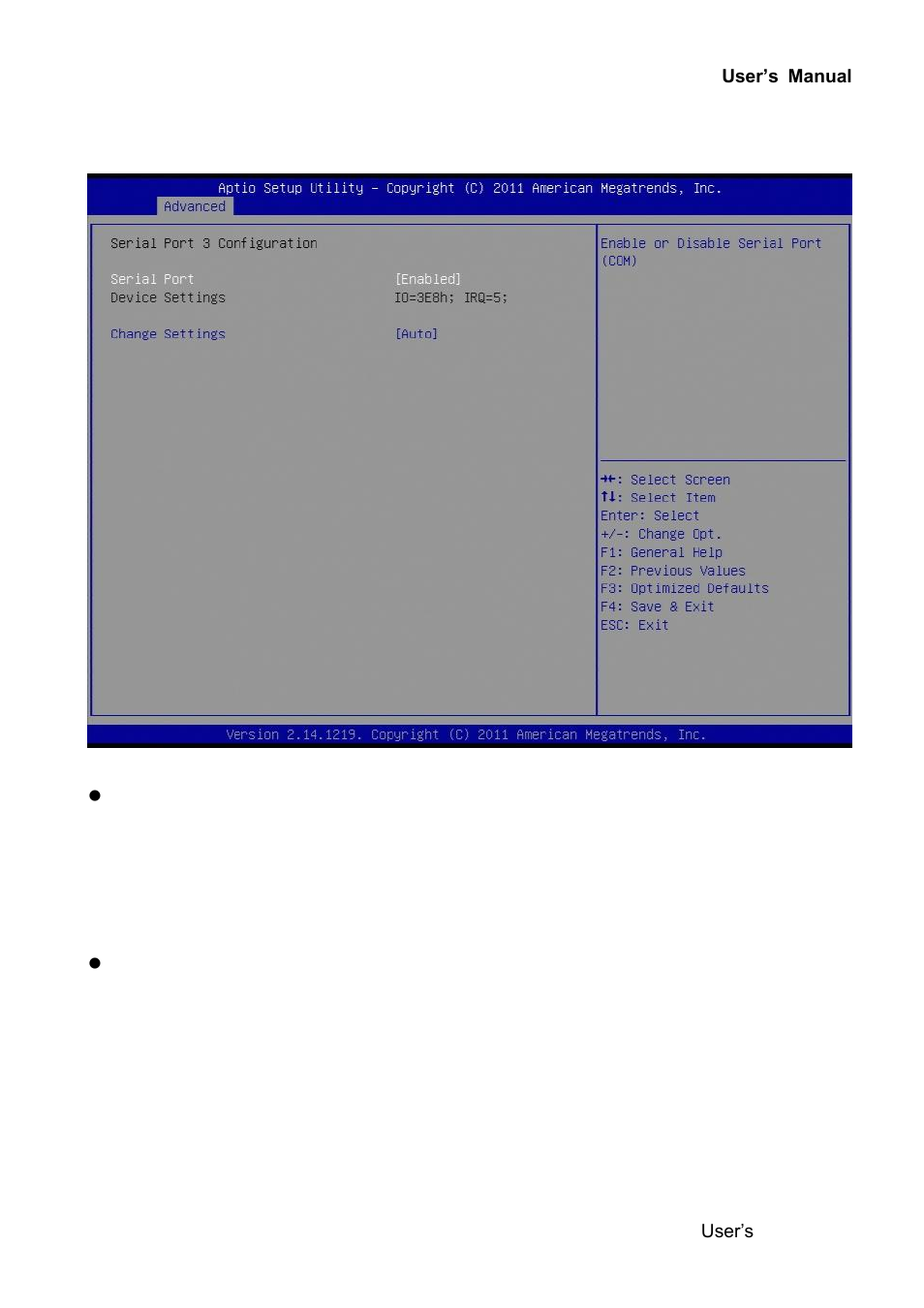 Serial port 3 configuration | Avalue ERX-Q77 User Manual | Page 69 / 92