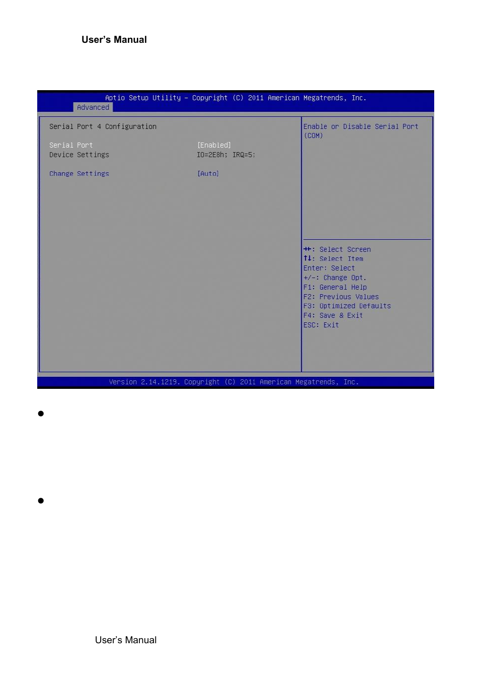 Serial port 4 configuration | Avalue ERX-Q77 User Manual | Page 70 / 92