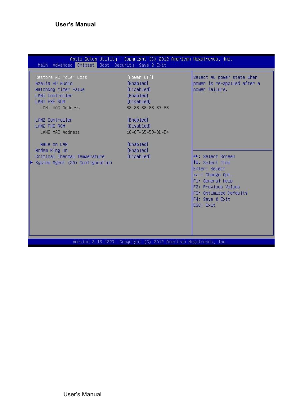 Chipset settings | Avalue EAX-Q77 User Manual | Page 74 / 80