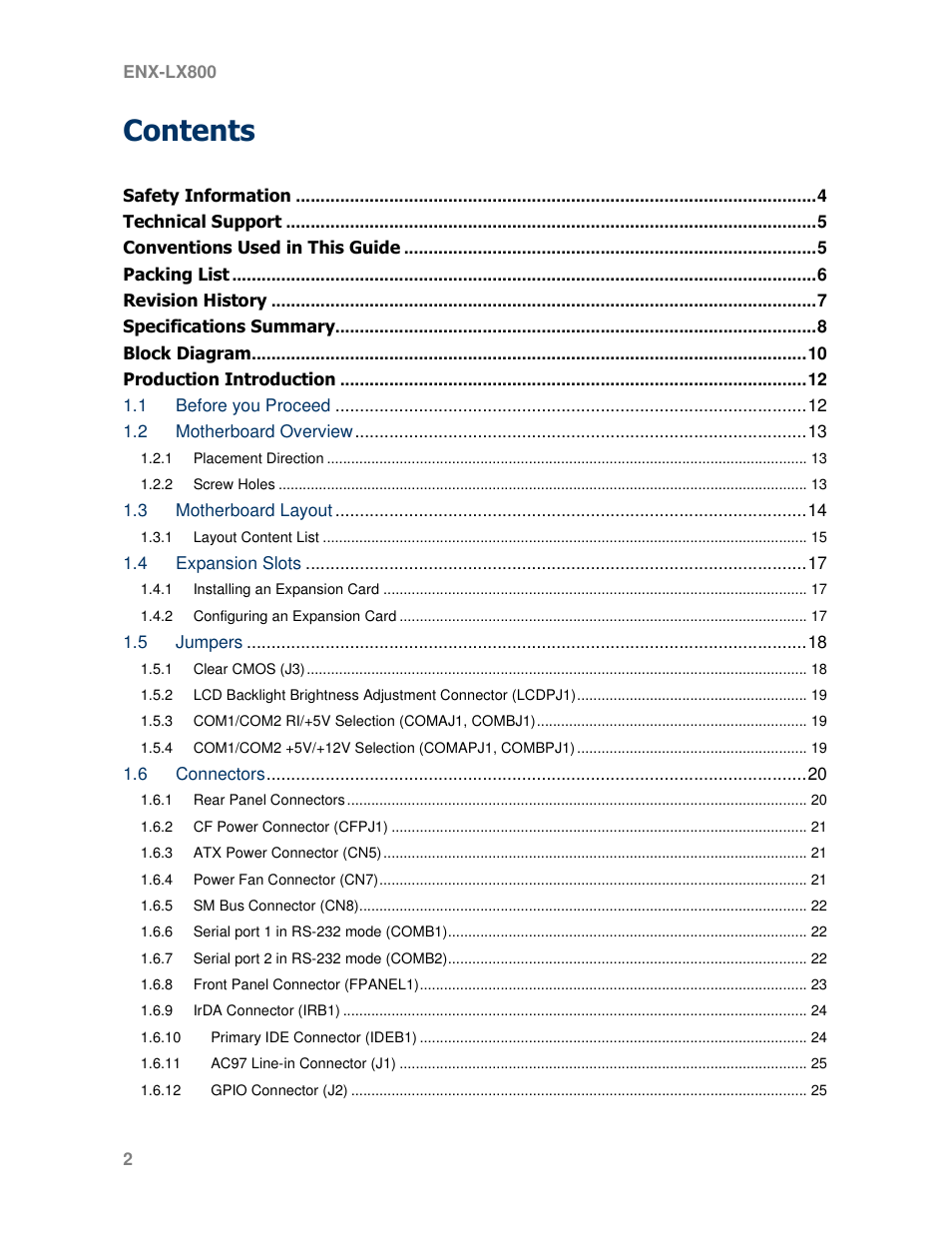 Avalue ENX-LX800 User Manual | Page 2 / 27