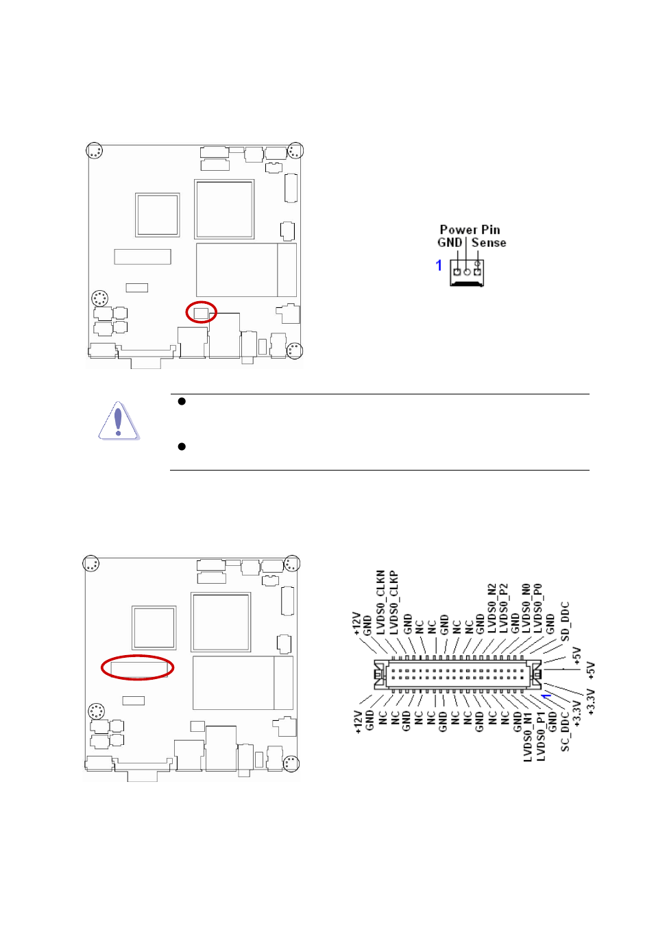 Cpu fan connector (fan1), Lvds connector (jlvds) | Avalue ENX-PNV User Manual | Page 22 / 58