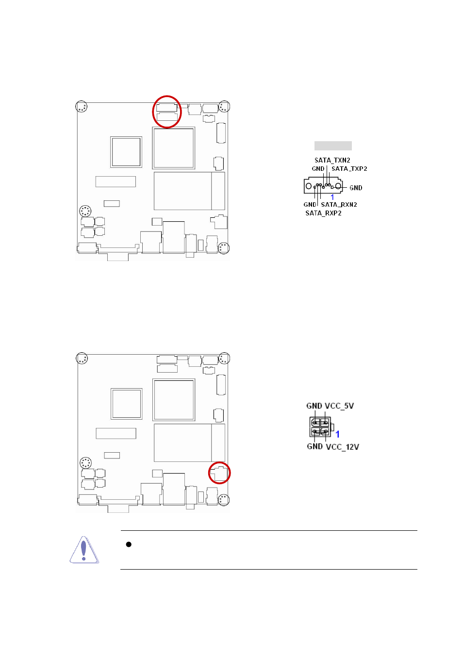 Sata data connector (sata1&2), Sata power connector (satapwr1) | Avalue ENX-PNV User Manual | Page 26 / 58