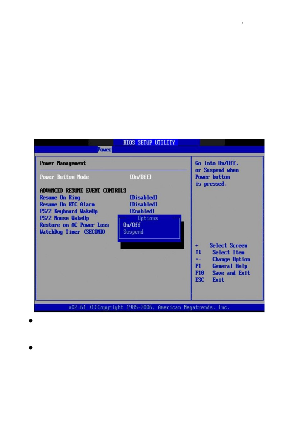 Acpi apic support, Power management | Avalue ENX-PNV User Manual | Page 49 / 58