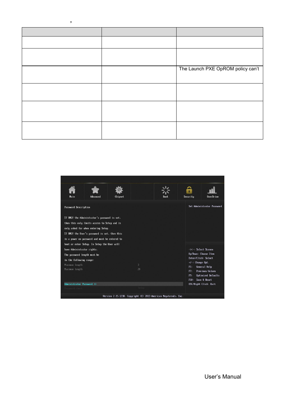 Security, Administrator password | Avalue SEMX-H81 User Manual | Page 43 / 55