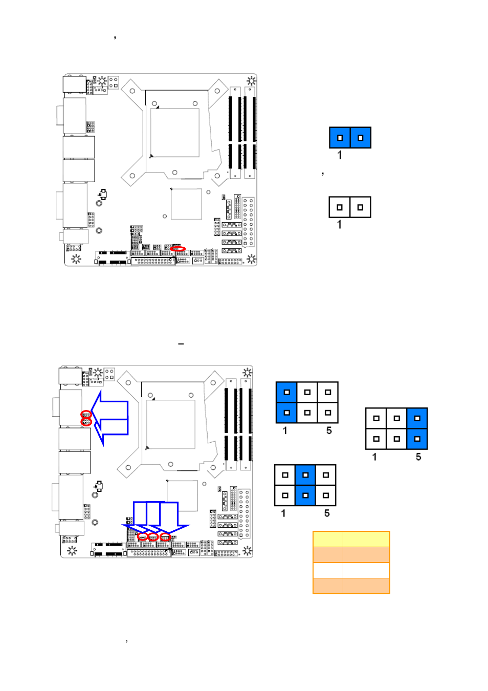 Me update (jme), Serial port 1/3/4/5/6, Normal, 5v, 12v pin 9 selector | Jc11/31/41/51/61) | Avalue EMX-B75 User Manual | Page 18 / 66