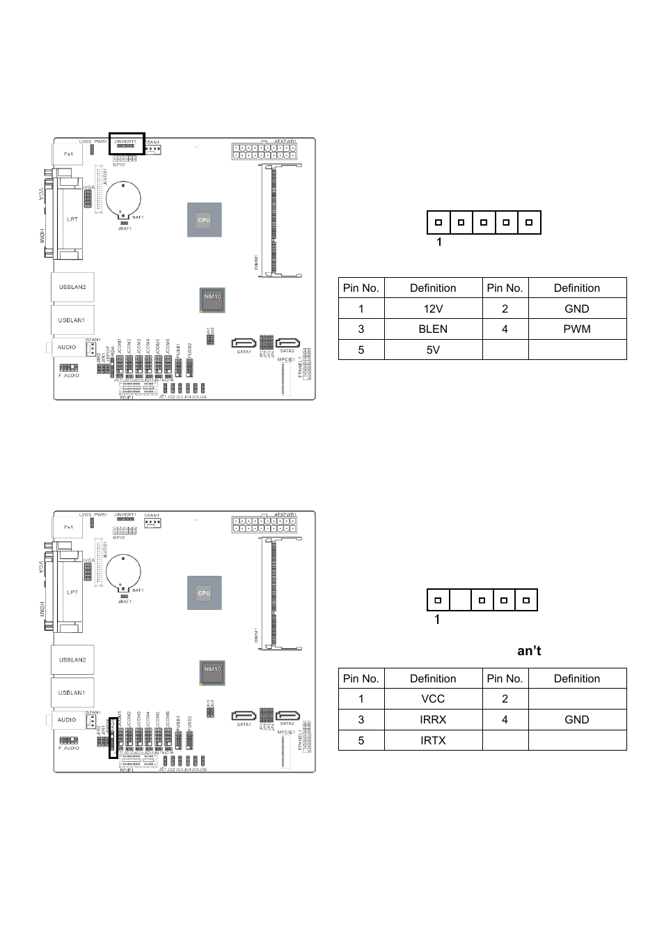 Jinvert1, Irda | Avalue EMX-CDT User Manual | Page 13 / 16