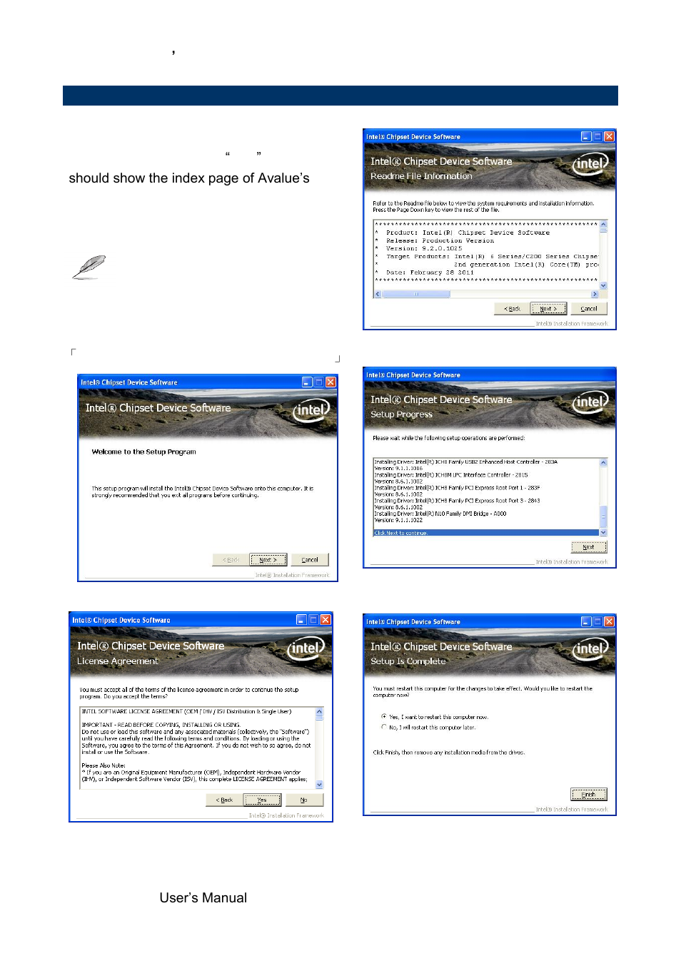 Install chipset driver | Avalue EMX-PNVB User Manual | Page 54 / 61