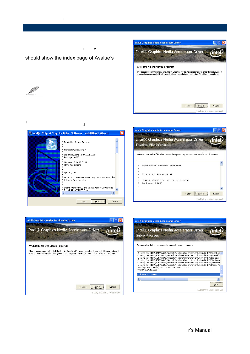 Install vga driver | Avalue EMX-PNVB User Manual | Page 55 / 61