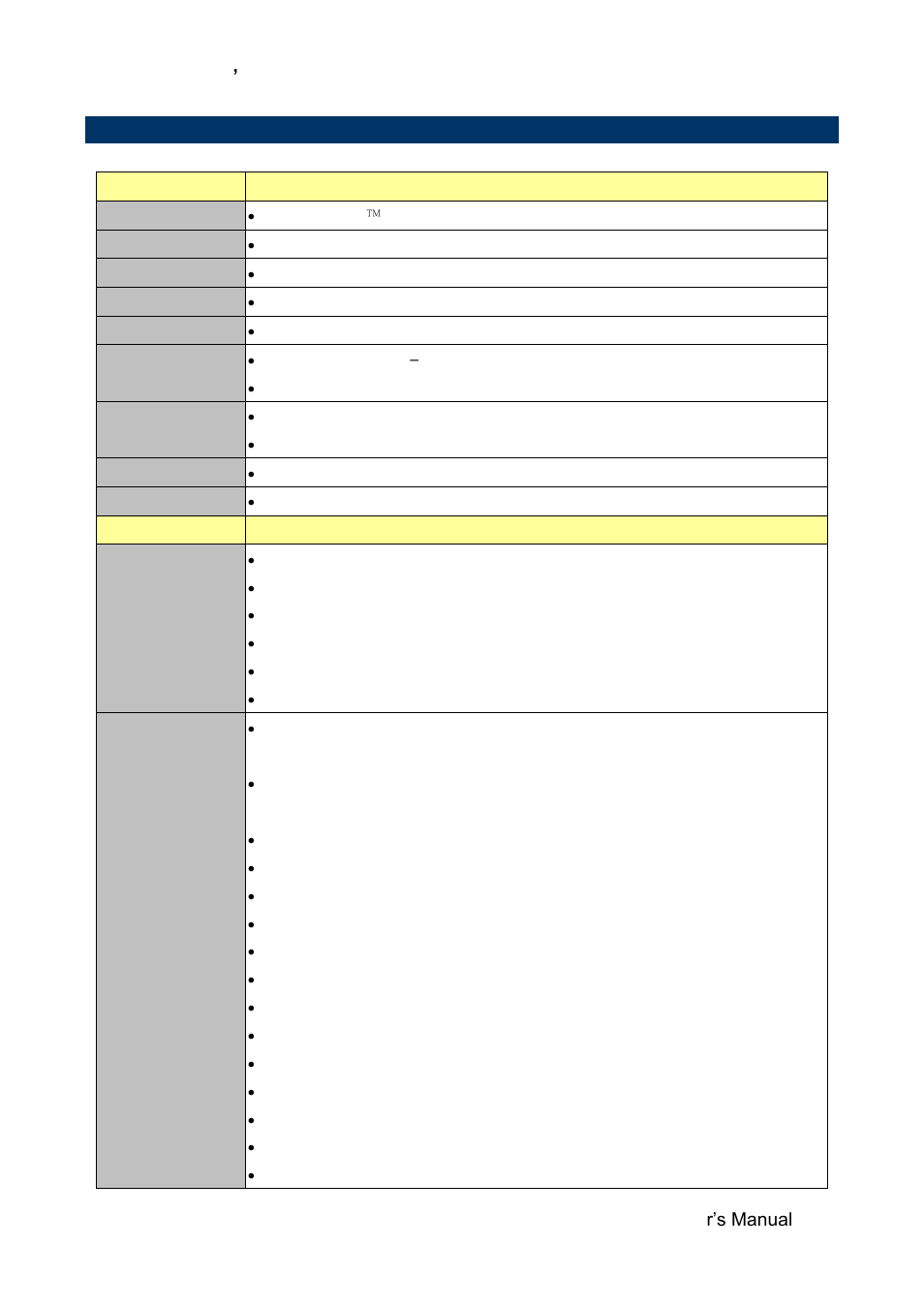 Specifications, 5 specifications, Emx-pnvb user ’s manual emx-pnvb use r’s manual 9 | Avalue EMX-PNVB User Manual | Page 9 / 61