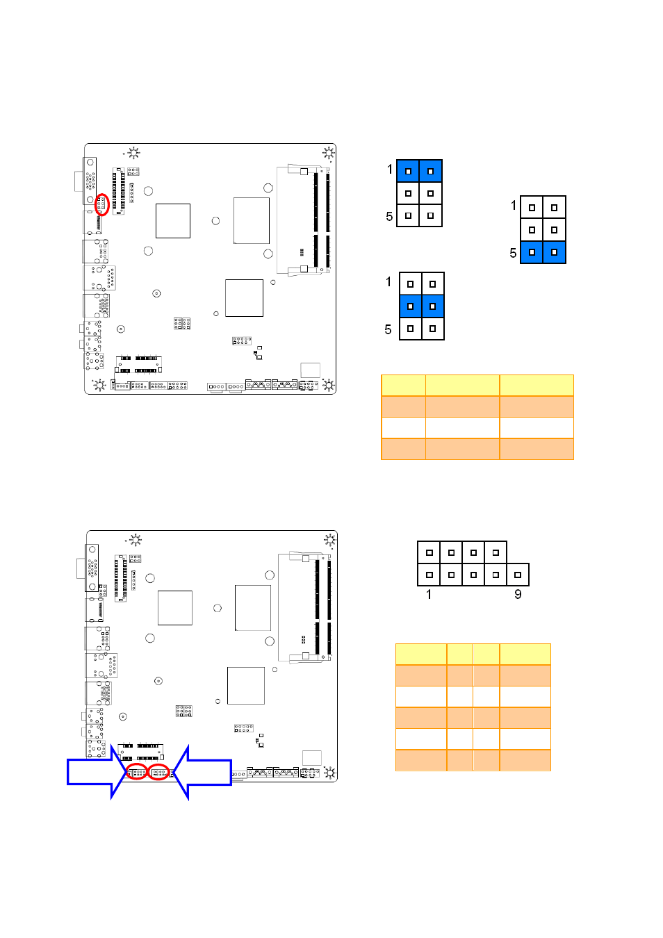 Jumper for inverter power (adj_pwr), Serial port 1/2 connector (jcom1/2) | Avalue EMX-NM70 User Manual | Page 10 / 16