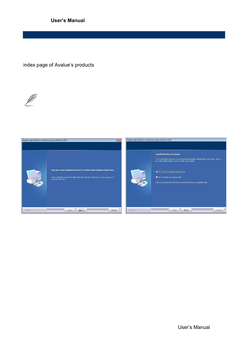 Install audio driver (for realtek alc661 hd audio) | Avalue EMX-NM70 User Manual | Page 55 / 60