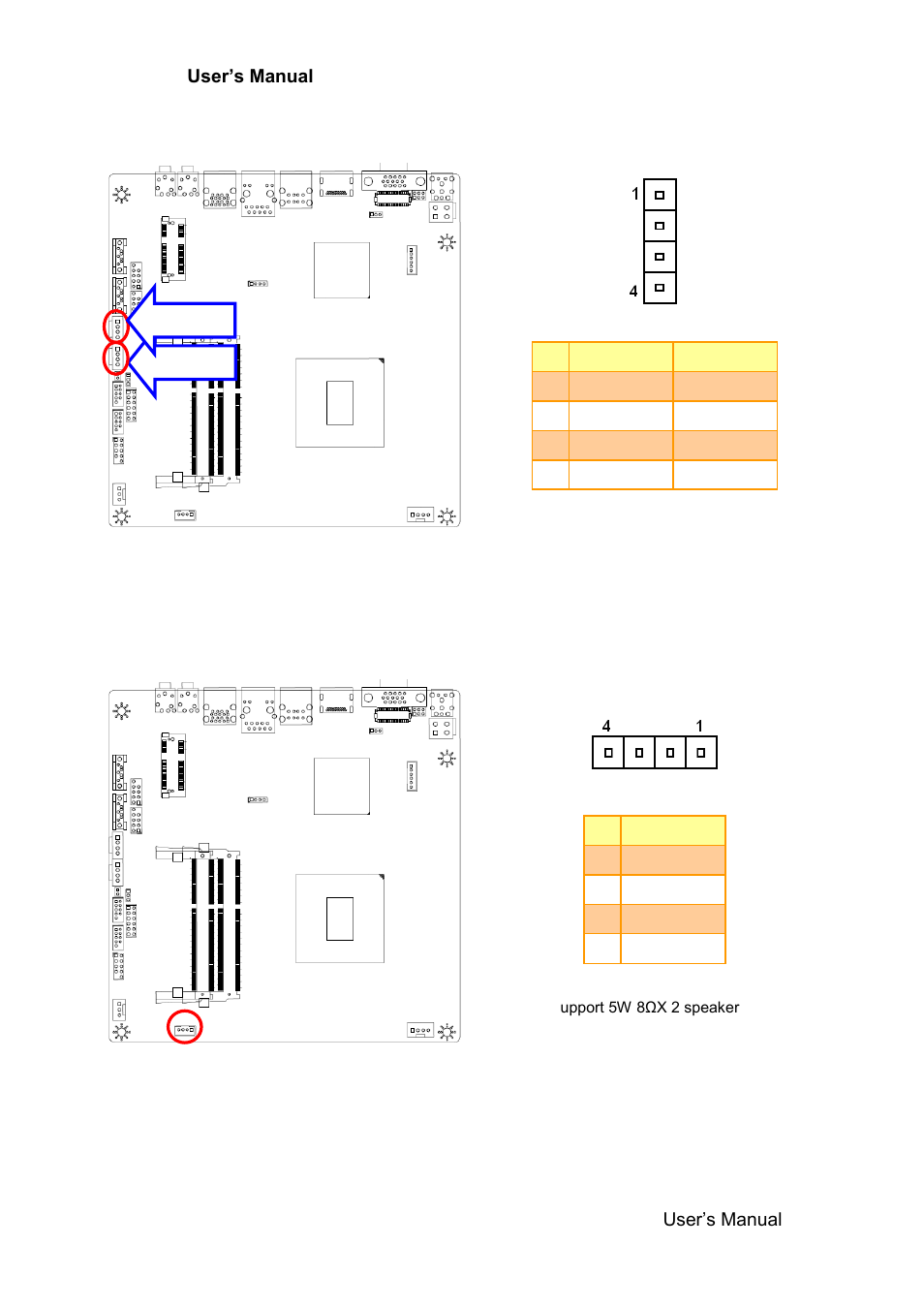 15 sata power connector 1/2 (jsata_p1/2), 16 speaker headers (jspeak) | Avalue EMX-H61B User Manual | Page 23 / 54