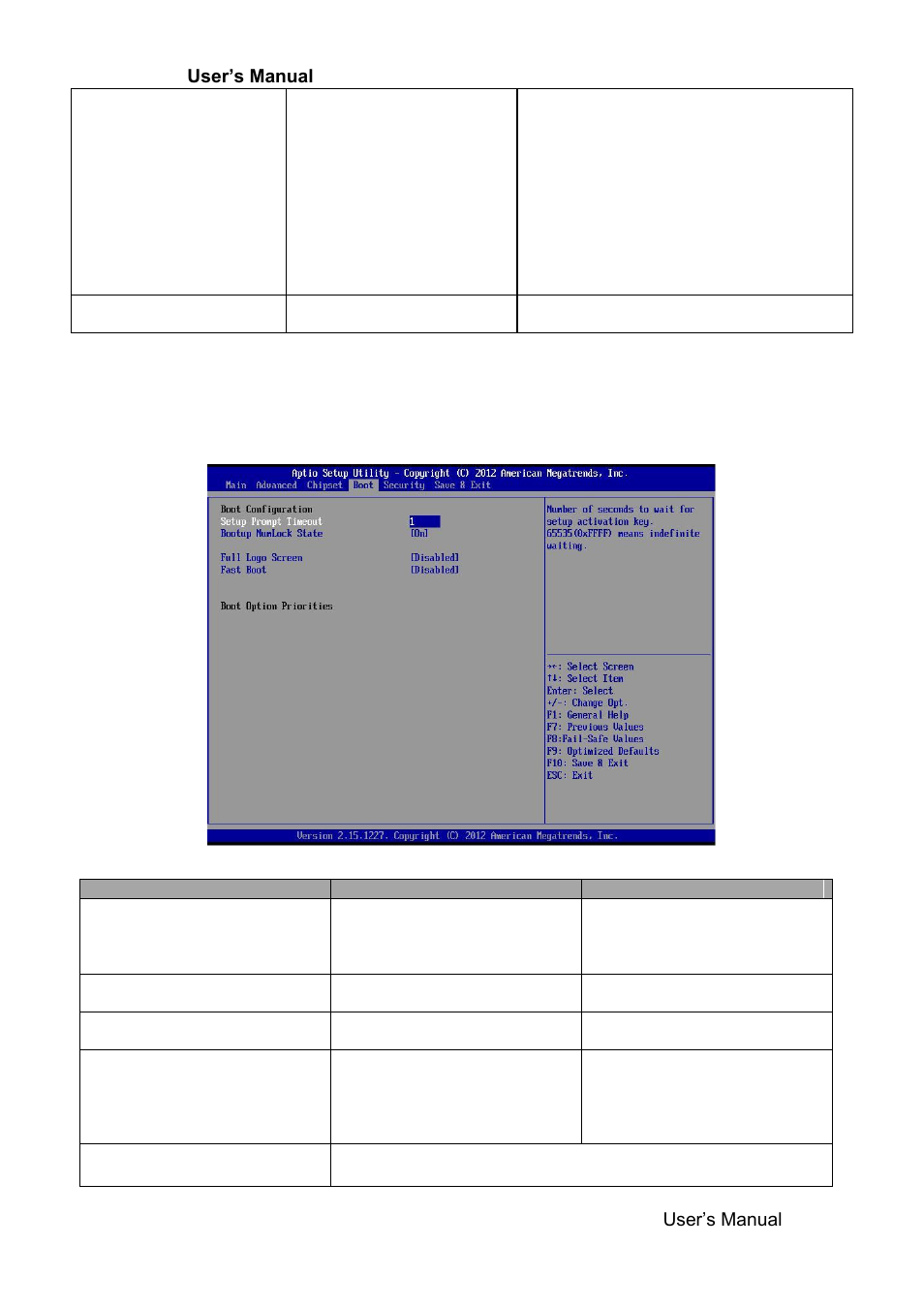 Boot settings | Avalue EMX-H61B User Manual | Page 41 / 54