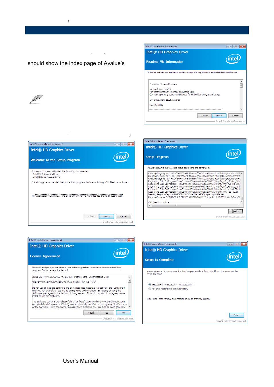 Install vga driver | Avalue EMX-H61B User Manual | Page 46 / 54