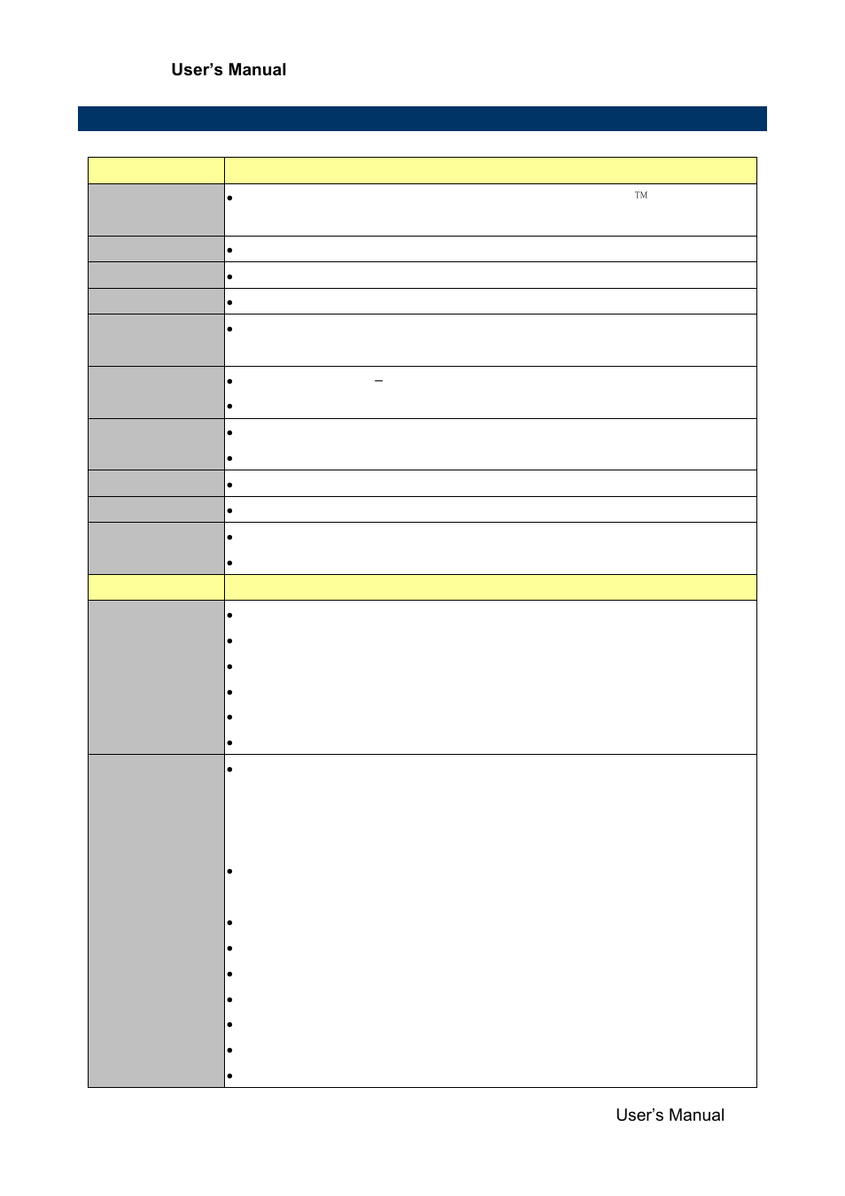 Specifications, 5 specifications | Avalue EMX-H61B User Manual | Page 7 / 54