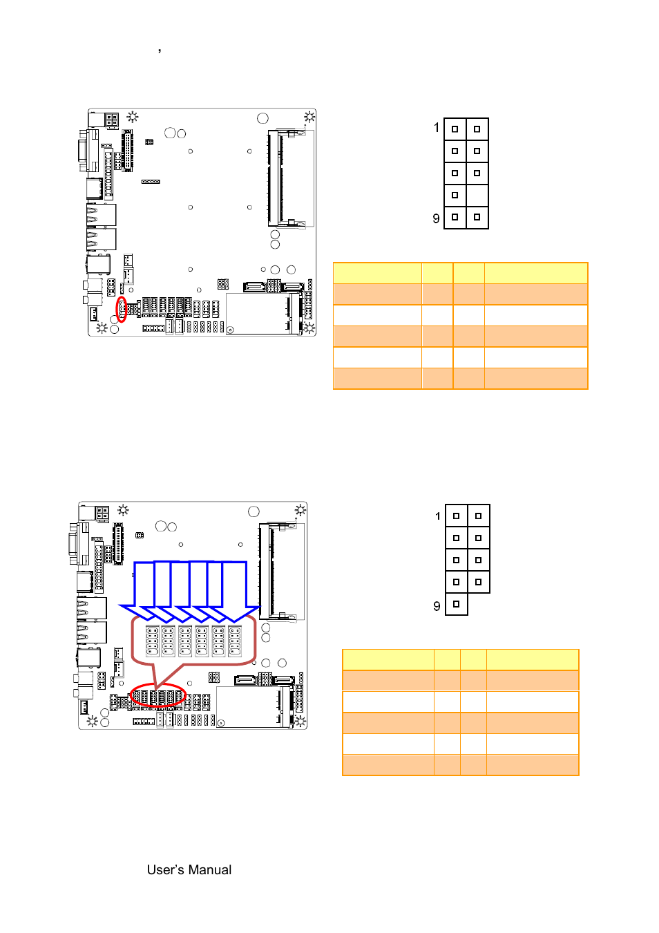 Front panel audio connection header (f_audio1), Serial port 1~6 connector (jcom1~6) | Avalue EMX-CDD User Manual | Page 26 / 65