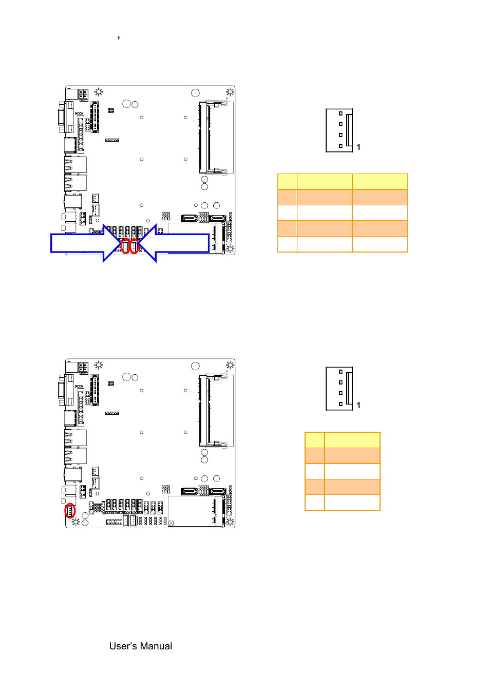 Sata power connector 1~2 (sata1~2_pwr), Speaker headers (jspk) | Avalue EMX-CDD User Manual | Page 28 / 65