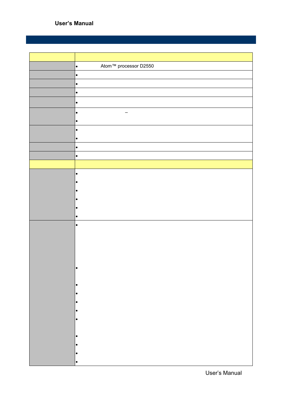 Specifications, 5 specifications, Emx-cdd user’s manual emx-cdd user’s manual 9 | Avalue EMX-CDD User Manual | Page 9 / 65