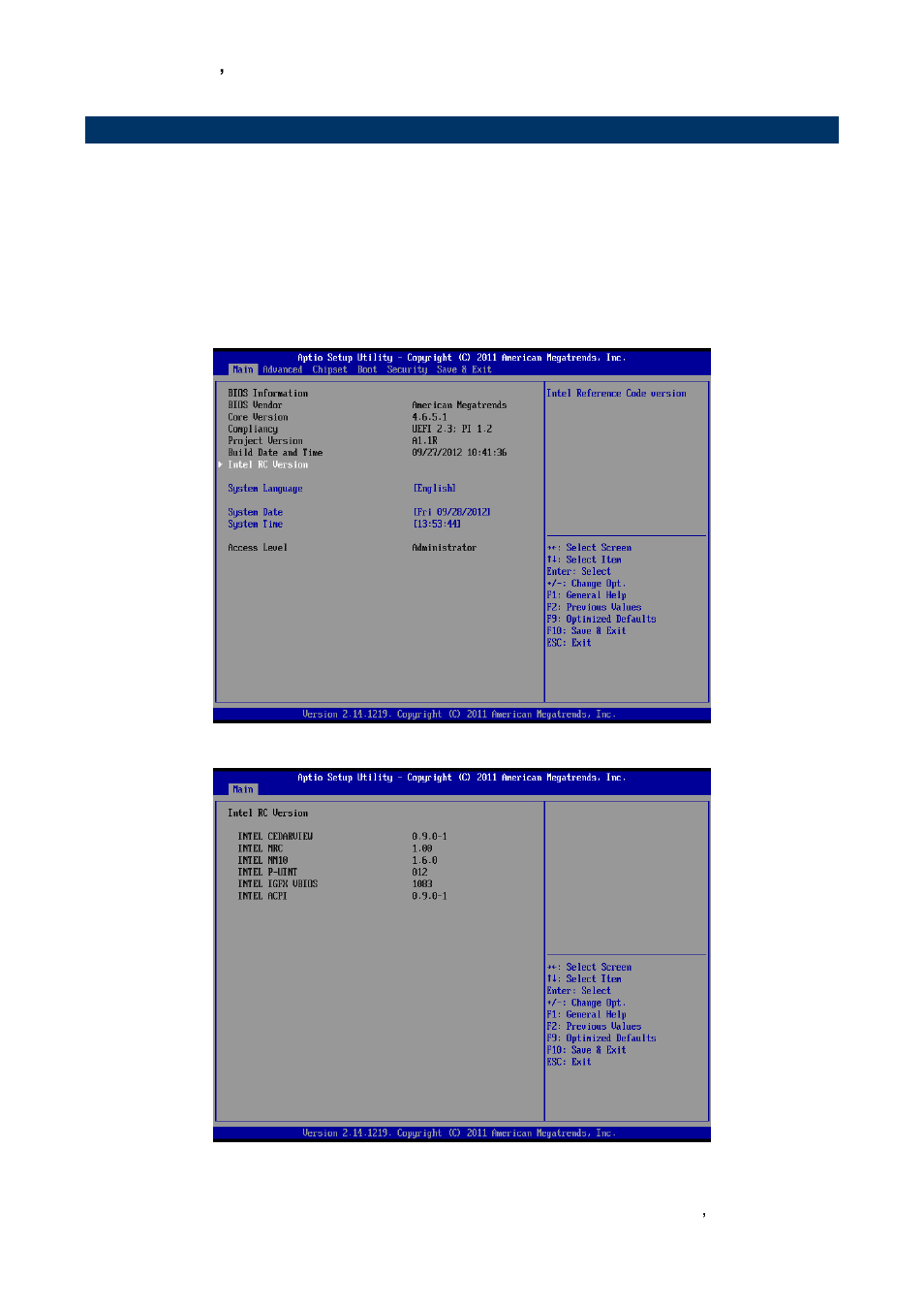 Bios setup, Main menu | Avalue ENX-CDD User Manual | Page 29 / 54