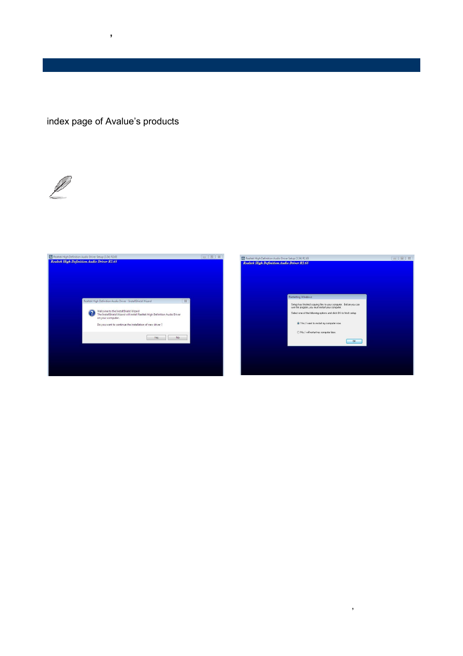 Install audio driver (for realtek alc661 hd audio) | Avalue ENX-CDD User Manual | Page 45 / 54