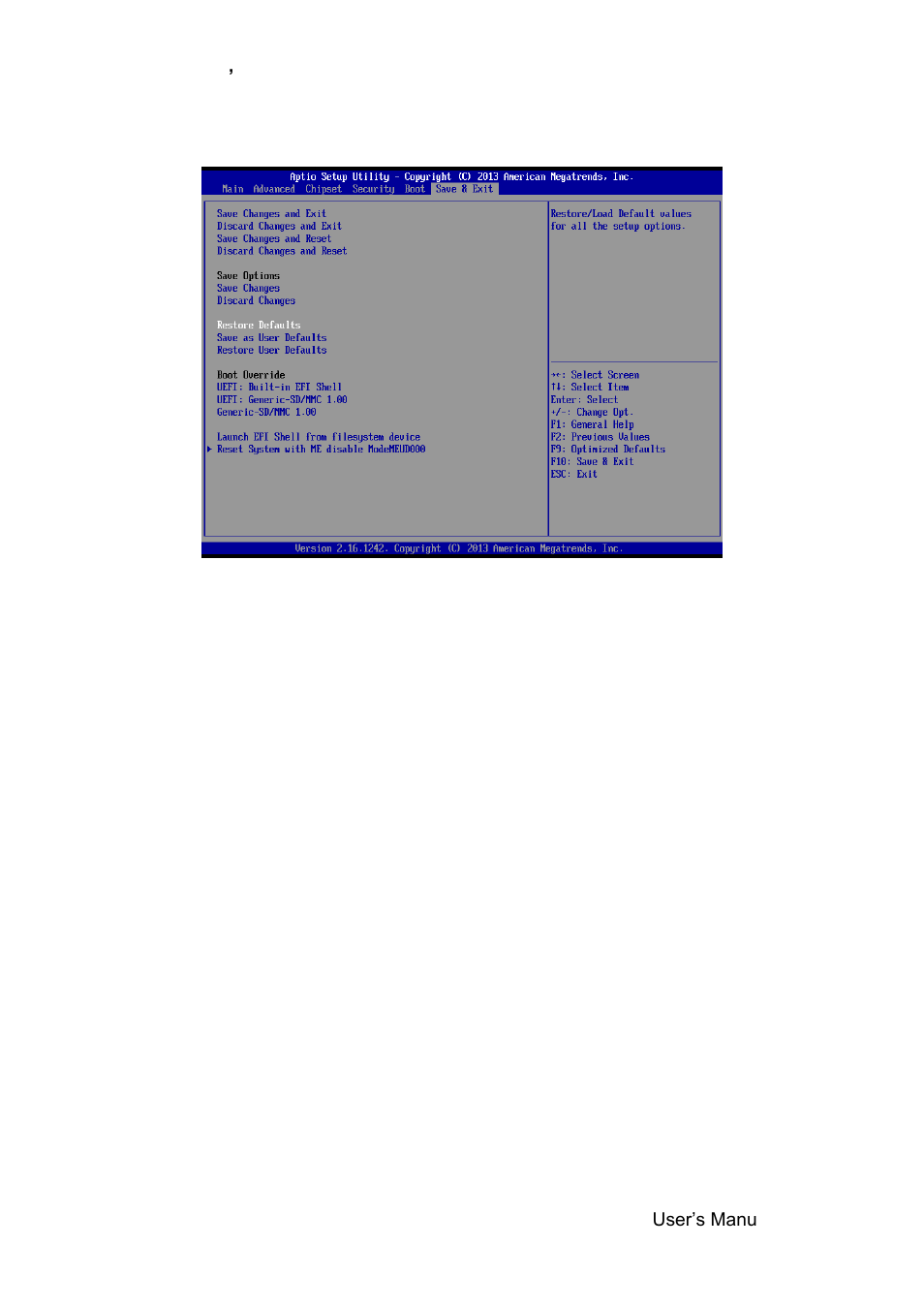 Save and exit, Save changes and exit, Discard changes and exit | Save changes and reset, Discard changes and reset, Save changes | Avalue SENX-BYT User Manual | Page 107 / 118