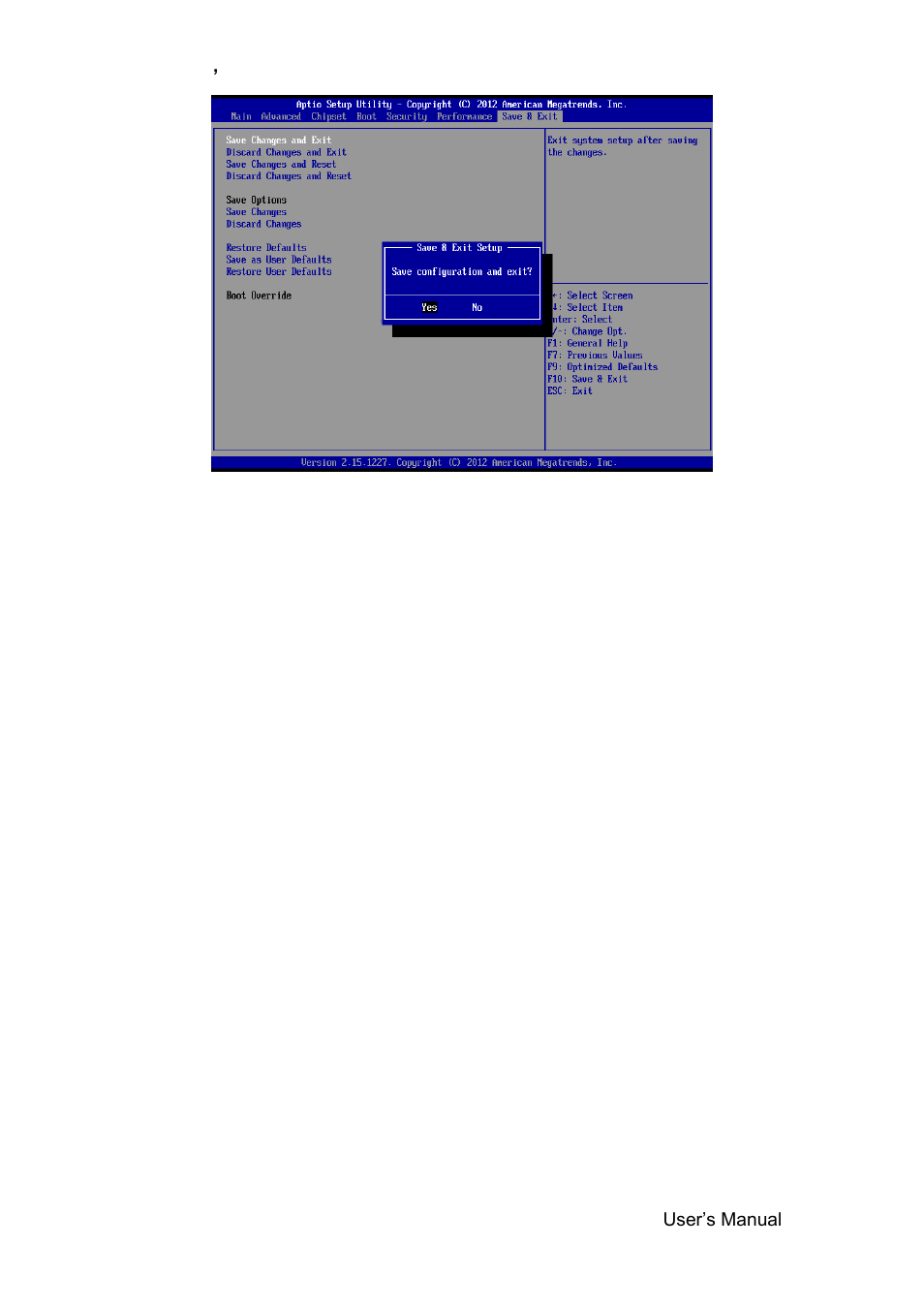 Save changes and exit, Discard changes and exit, Save changes and reset | 4 discard changes and reset, 5 save changes, 6 discard changes | Avalue ERX-B75 User Manual | Page 45 / 56