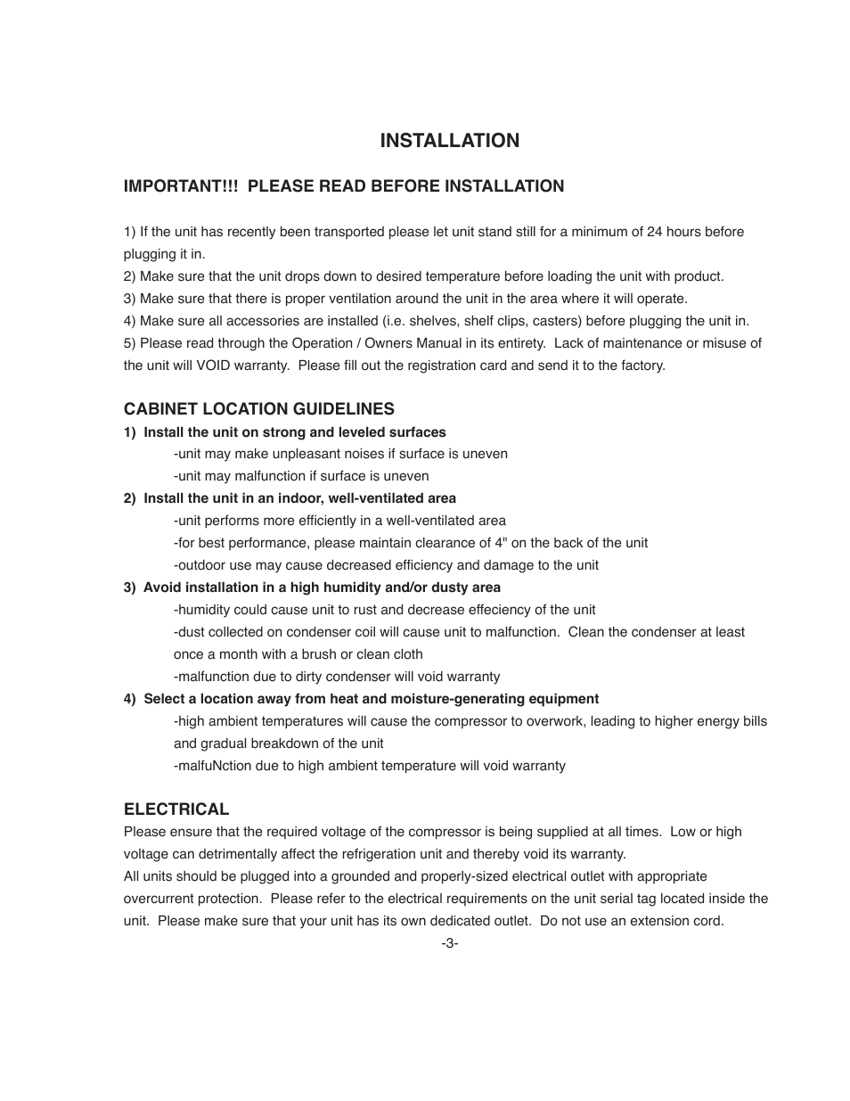 Installation | ColdTech CFD-2F User Manual | Page 3 / 12