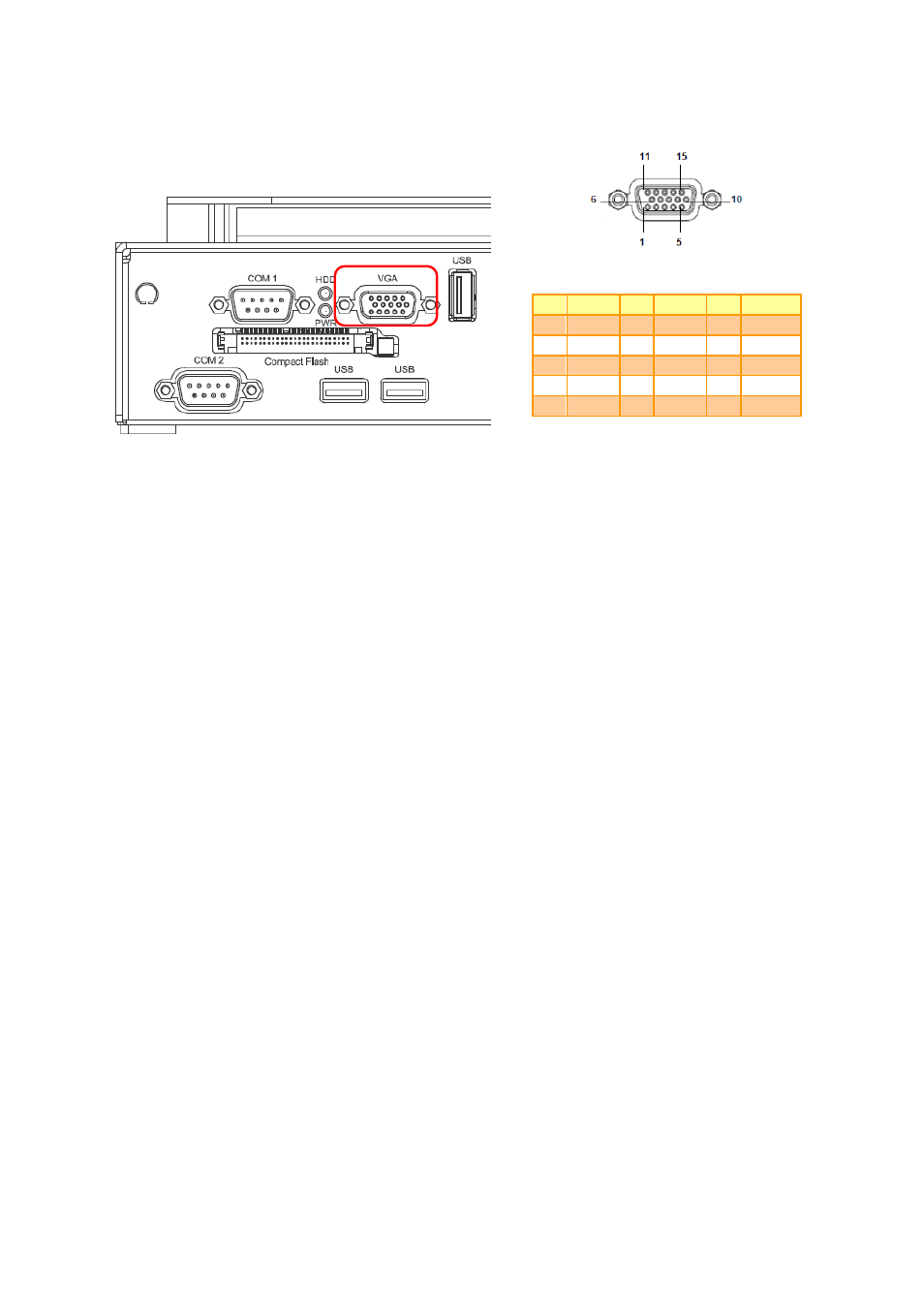 Vga connector (vga) | Avalue EES-CDV User Manual | Page 12 / 16