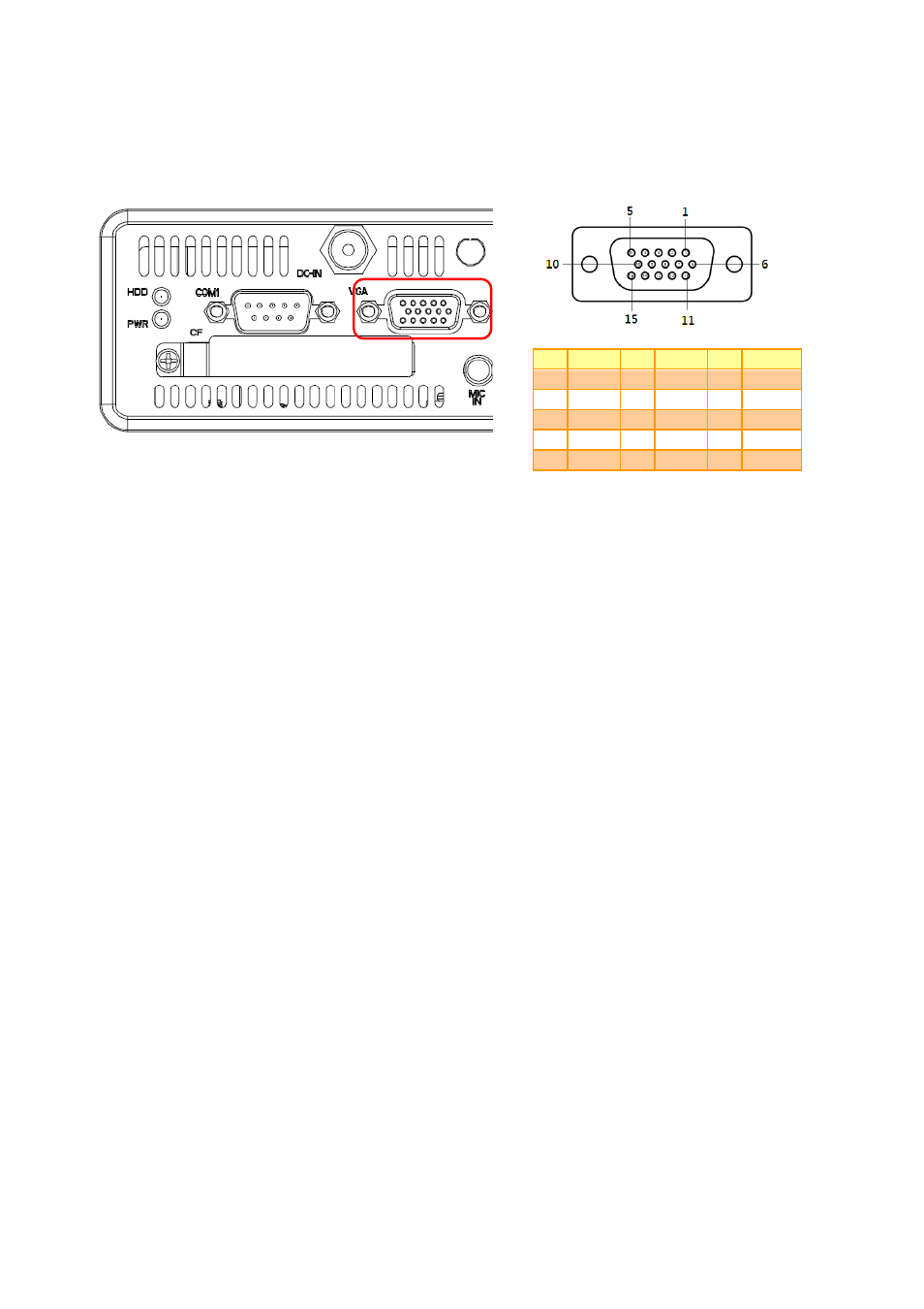 Vga connector (vga) | Avalue EPC-KA User Manual | Page 12 / 17