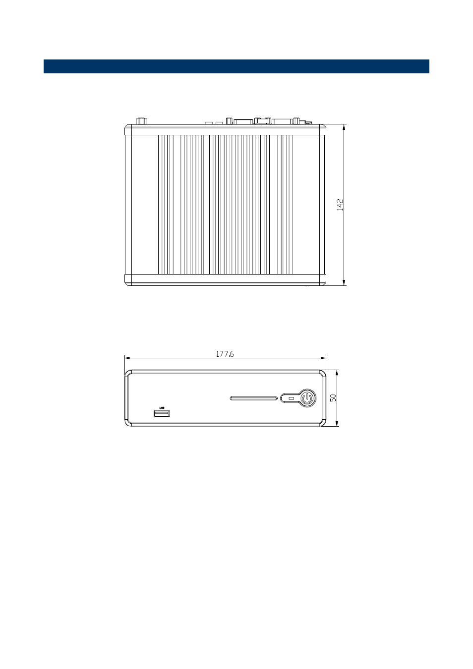 System dimensions, Front & top view | Avalue EPC-KA User Manual | Page 9 / 17