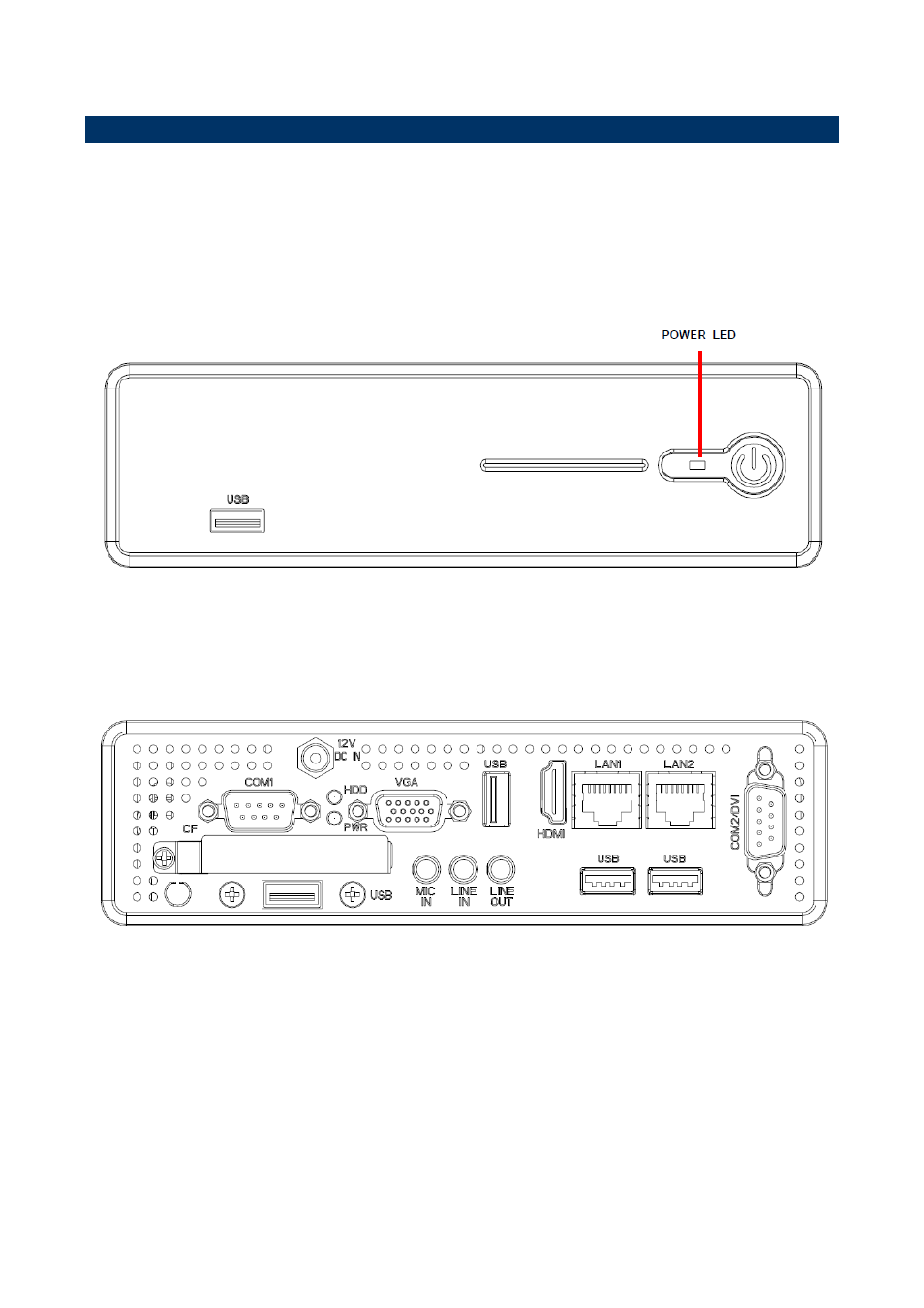 System overview, Front & rear view | Avalue EPC-CDV User Manual | Page 6 / 16