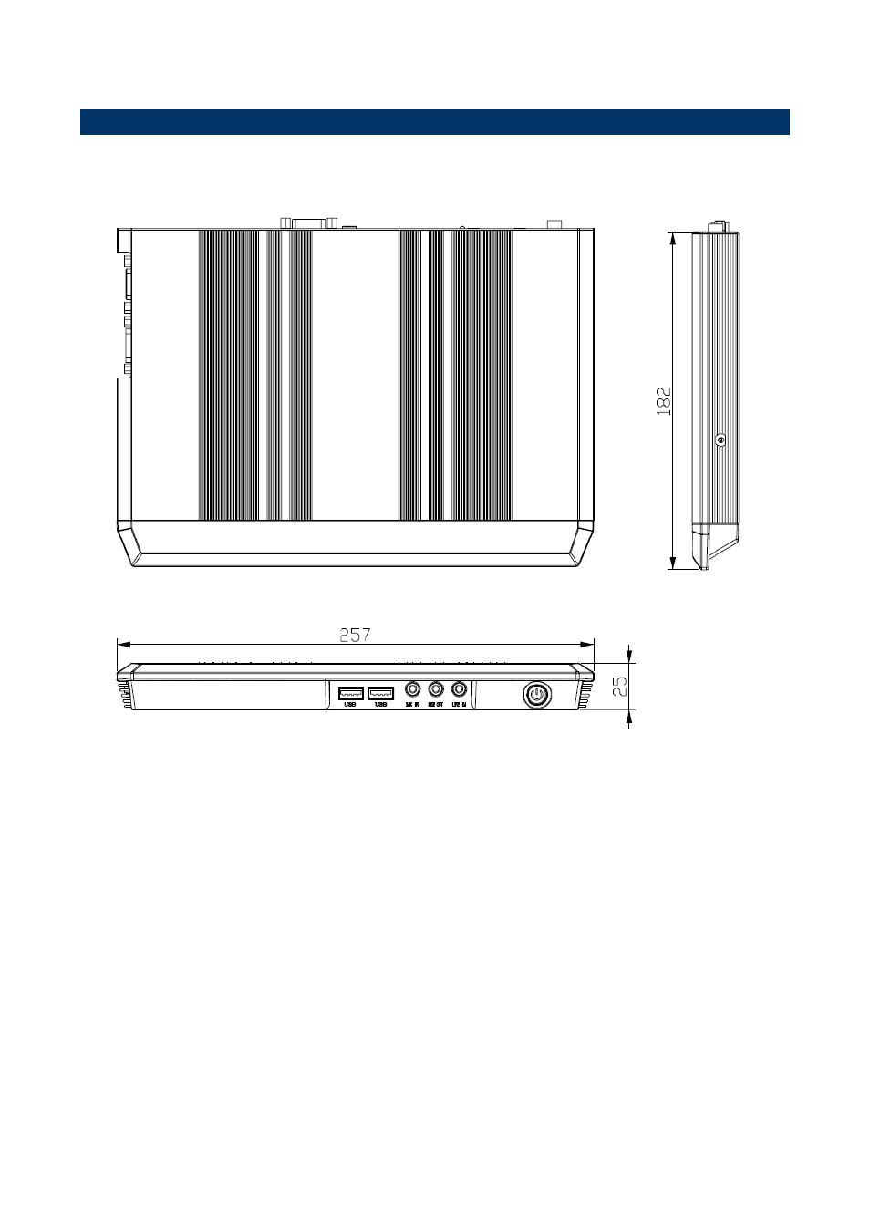 System dimensions, Front & top view | Avalue ASM-BYT User Manual | Page 9 / 14