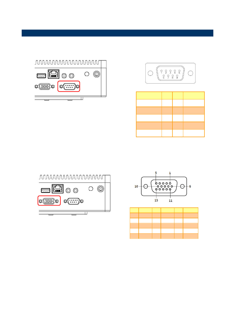 Sepc-cdd2 connector mapping, Serial port connector (com), Vga connector (vga) | 1 sepc-cdd2 connector mapping | Avalue SEPC-CDD2 User Manual | Page 12 / 15