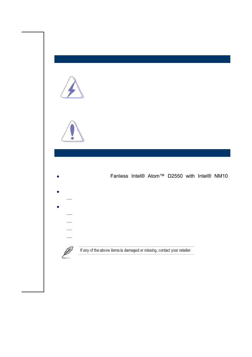 Getting started, Safety precautions, Packing list | Avalue SEPC-CDD2 User Manual | Page 5 / 15