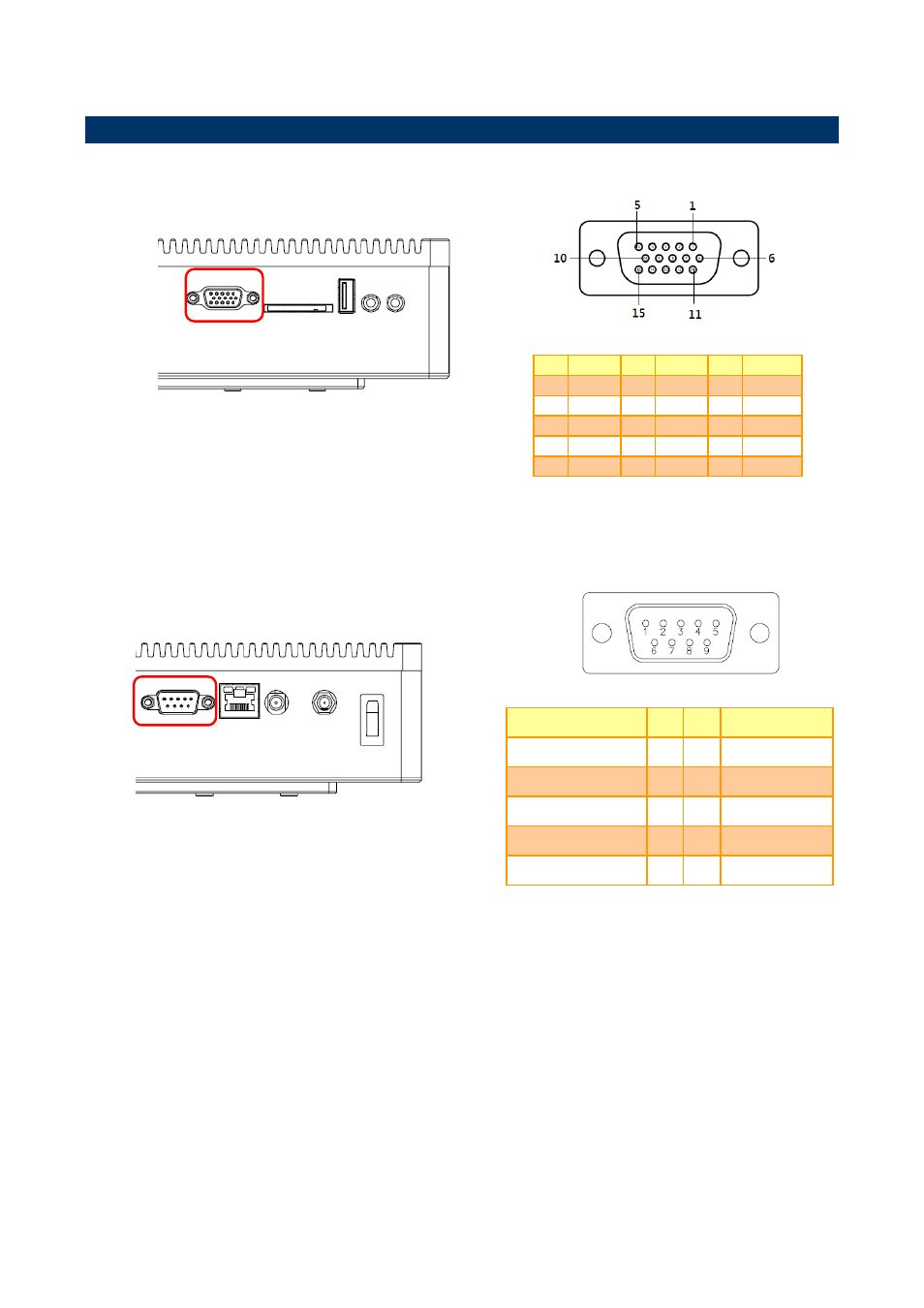 Sepc-byt connector mapping, Vga connector (vga), Serial port connector (com1) | 1 sepc-byt connector mapping | Avalue SEPC-BYT User Manual | Page 12 / 15