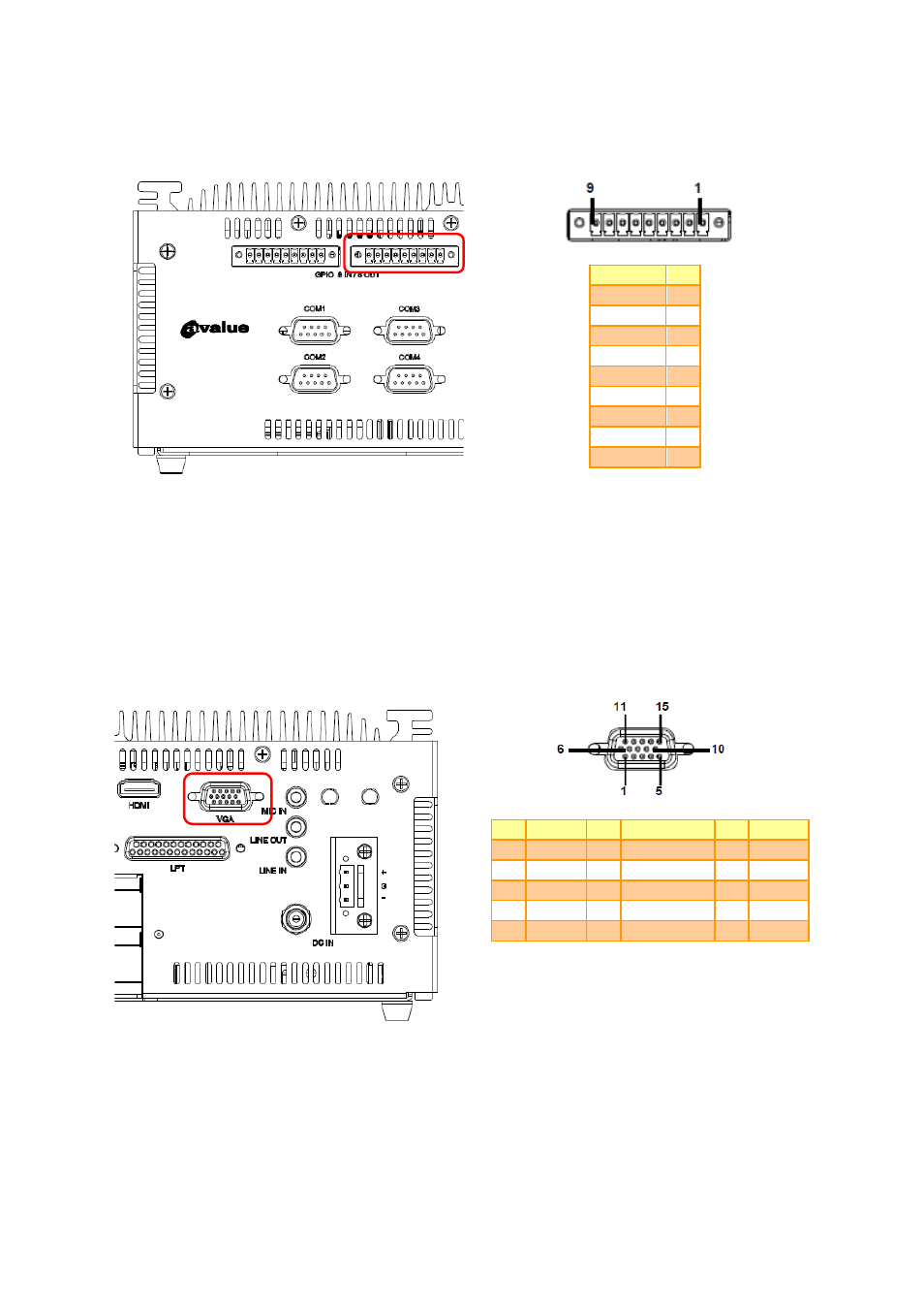 Digital i/o connector (gpo1), Vga connector (vga), 6 vga connector (vga) | Avalue EPS-QM87 User Manual | Page 14 / 35